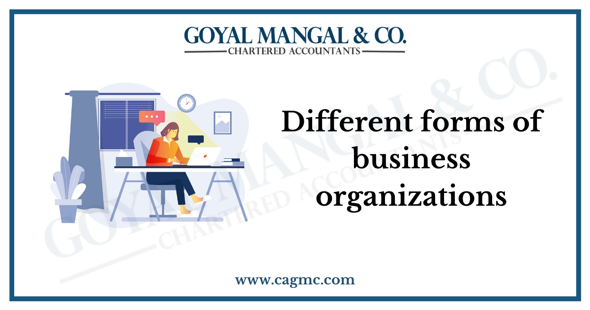 Different forms of business organizations