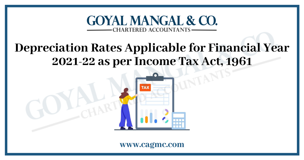 Depreciation Rates Applicable for Financial Year 2021-22 as per Income Tax Act, 1961