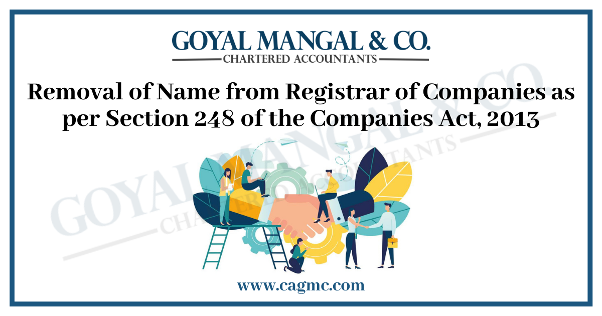 Removal of Name from Registrar of Companies as per Section 248 of the Companies Act, 2013