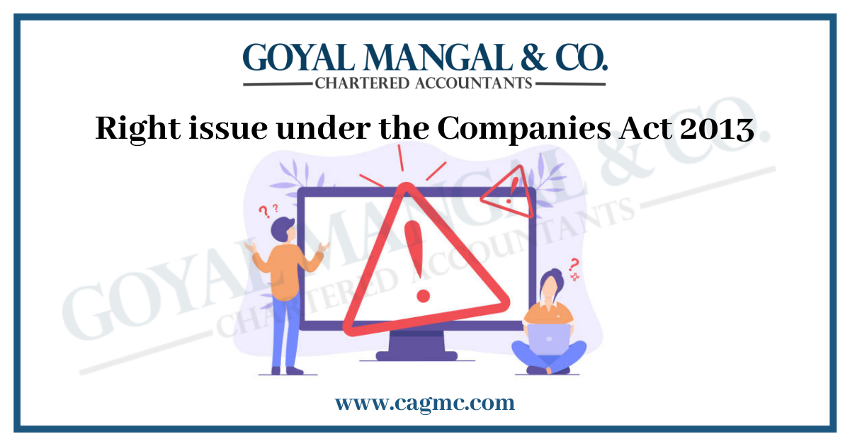 Right issue under the Companies Act 2013