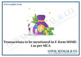 Transactions to be mentioned in E-form MSME-1 as per MCA