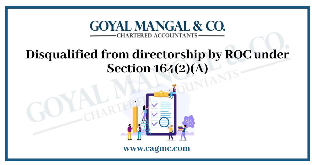 Disqualified from directorship by ROC under Section 164(2)(A)