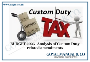 Custom Duty related amendments in BUDGET 2023